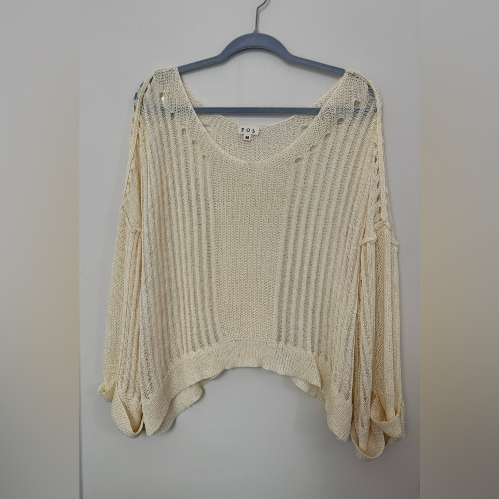 POL Cream Sheer Long Sleeve